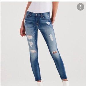 Zara medium rise distressed jeans pants size 6